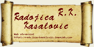 Radojica Kasalović vizit kartica